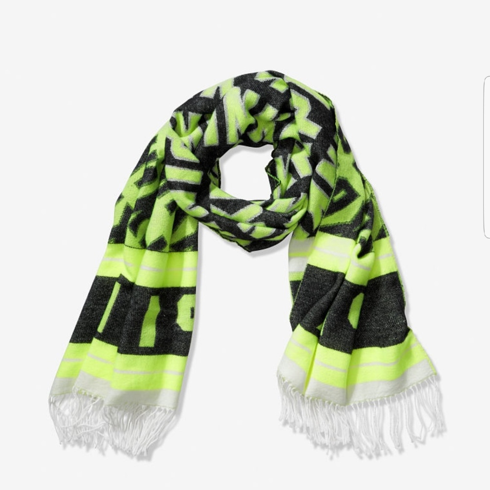 Brand New VS Pink Blanket Scarf Neon Citrus NIB